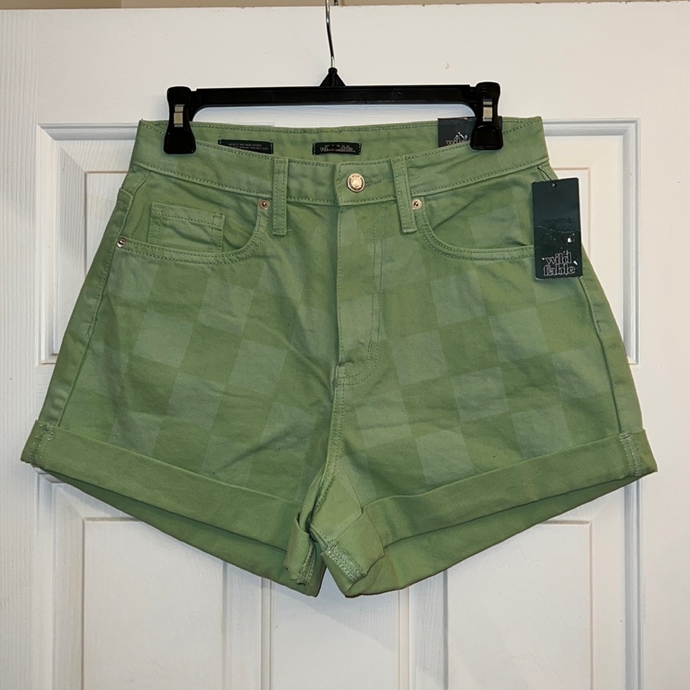 Wild Fable Checker Green Shorts